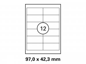 Etiketten auf DIN A4 Bogen